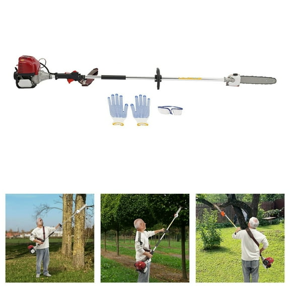 42CC 4 Stroke Gas Powered Pole Saw  Chainsaws Tree Trimmer Long Reach