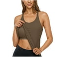 thumbnail image 2 of Caywon Women's Solid Color Sleeveless Crew Neck Tank Top with Built-in Bra Pads Wireless Padded Camisole Comfortable Breathable Casual Top for Home Yoga Daily Home Wear, 2 of 7