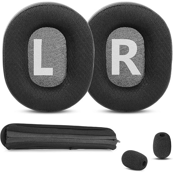 wonima11 Breathable&Durable Replacement Earpads Cushion&Headband Compatible with Roccat Khan Pro/Khan Aimo 7.1 Headsets Ear Pads with Mesh Fabric and Memory Foam