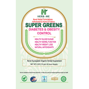 HerbMe, Super Greens Supplements- Diabetes & Obesity Control - Healthy Blood Sugar & Weight Loss - All Organic - 170 Serving
