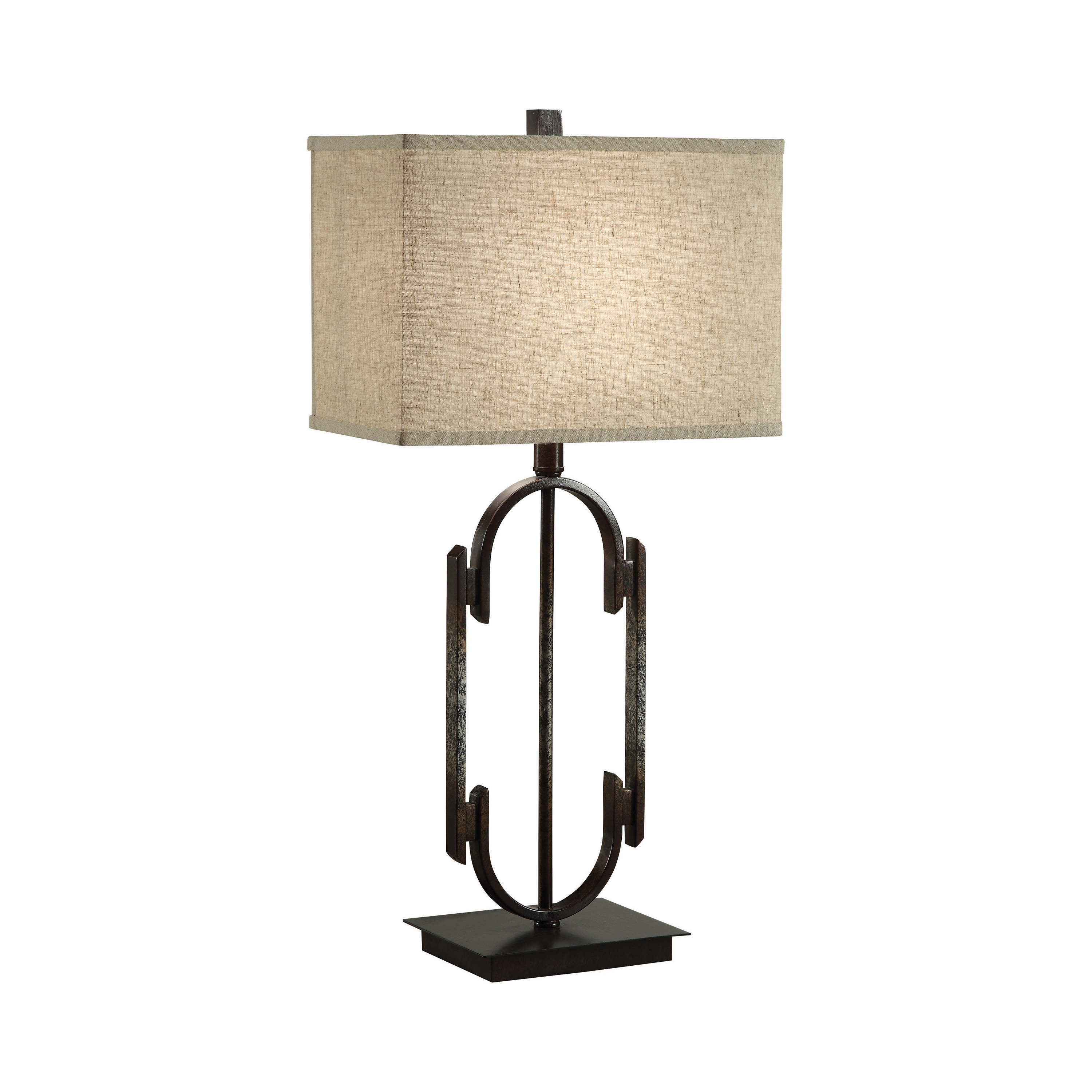 Rectangular Shade Table Lamp Dark Bronze