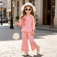 thumbnail image 2 of Gaexia Girls Fall Two Piece Outfit, Long Pants with 3D Floral Embroidery, Cute Toddler Little Girl Casual Set, 2 of 6