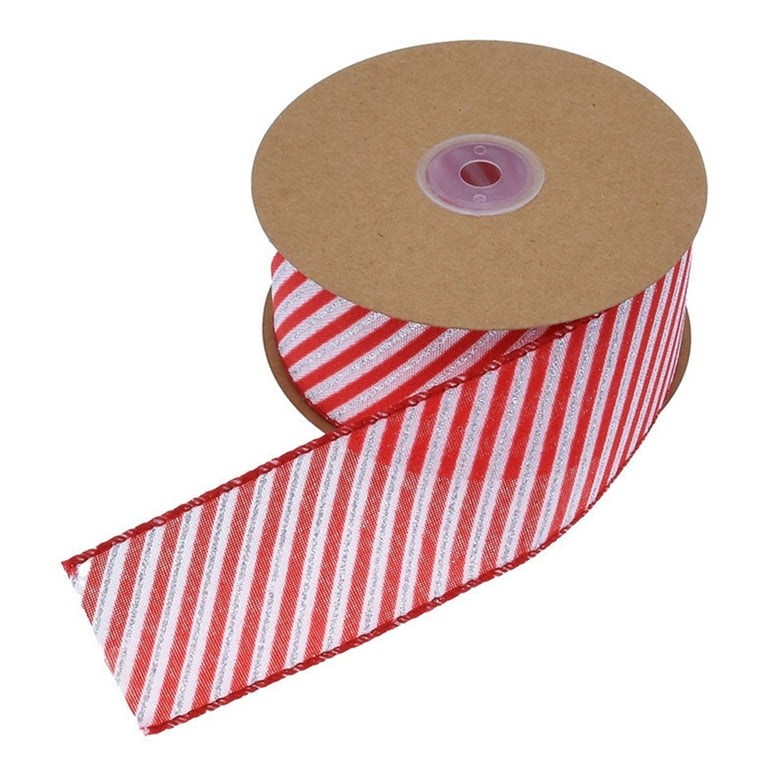1/8 Inch Mini Diagonal Stripes Ribbon with Woven Edge