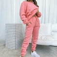thumbnail image 5 of Lovzfmll Women's Lounge Set, 2-Piece Long Sleeve Set, Casual Solid Color Top & Pants Matching Outfit, 5 of 9