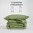 thumbnail image 4 of Sonive Washed Comforter Sets Full 3 Piece, Soft and Cozy, Fluffy Microfiber Fill, Washed Textured Wrinkled Design (Loden Green, Full), 4 of 8