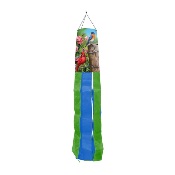 Briarwood Lane Spring Fence Post Birds Windsock Wind Twister 40x6 For Spring Wind Spinner