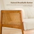thumbnail image 4 of Falvinoryn 48" Wide Small Loveseat Sofa, 2-Seater Sofa with Rattan Arms & 2 Lumbar Pillows, Teddy Upholstered Sofa Couch, Modern Couch for Living Room, Bedroom, Apartment, Ivory white, 4 of 9
