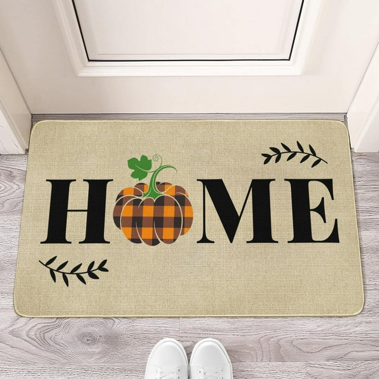 Protikol Fall Pumpkin Home Welcome Door Mats Low-Profile Farmhouse
