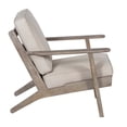 thumbnail image 3 of Amber Accent Chair, Handcrafted Washed Ash Gray Mango Wood, Beige Fabric Cushions, Angled Legs, 3 of 5