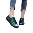 thumbnail image 5 of QWKLEAJ Gold Women's Glitter Tennis Sneakers Lightweight Sparkly Fashion Sneakers Non Slip Flat Sole Gradient Shiny Casual Walking Shoes for Party Daily Street Wear 8.5, 5 of 5