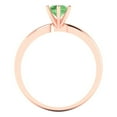 thumbnail image 4 of Clara Pucci 14K Rose Gold Solid Gold Green Solitaire Anniversary Ring for Women - 0.5 cttw Round Cut, 4 of 8