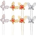 thumbnail image 4 of 8PCS Épingles à Cheveux U en Forme de Barrettes de Cheveux Papillon Accessoires de Cheveux pour Mariage, 4 of 10