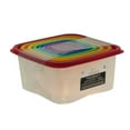 thumbnail image 3 of Mainstays 2 Pack of 14 Piece Square Plastic Food Storage Set, Clear with Rainbow Colored Lids, 3 of 3