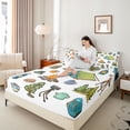 thumbnail image 3 of Erosebridal Kids Teens Jungle Adventure Bed Sheets 4pcs,Boys Girls Woodland Camping Theme King Sheets, 3 of 5