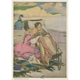 thumbnail image 3 of Jessie Willcox Smith 11x14 Black Modern Framed Museum Art Print Titled - Paul Dombey and Florence on the Beach at Brighton. (1937), 3 of 5