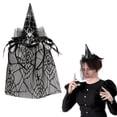 thumbnail image 2 of Club Pack of 12 Halloween Spider Witch Hat Headband with Veil 12", 2 of 2