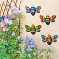 thumbnail image 2 of Metal Bee Wall Art Iron Outdoor Hanging Decor 3D Wall Sculptures Yard Fence Ornament Gift for Home,Red Blue Bee, 2 of 5