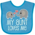 thumbnail image 3 of Inktastic My Aunt Loves Me Niece Nephew Elephant Boys or Girls Baby Bib, 3 of 4