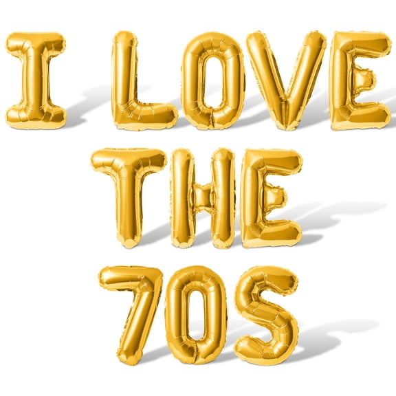Letter Balloons - I LOVE THE 70S 16" Inch Alphabet Letters Foil Mylar Balloon 70s Birthday Party Banner (Gold)