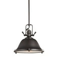 thumbnail image 1 of Sea Gull Lighting 6514401EN3-710 Stone Street - One Light Pendant in Contemporary Style - 13.25 inches wide by 12 inches high Bronze LED Brushed Nickel Finish with Satin Etched Glass, 1 of 3