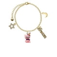 thumbnail image 2 of Delight Jewelry Resin Pink Birthday Kitty Cat Goldtone Dream Big Charm Bracelet, 7.5+2" Extender, 2 of 4