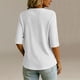 thumbnail image 4 of Neewe Womens Plain V Neck Button Dressy Casual Summer Short Sleeve Button Down Shirts Business Work Tops, 4 of 6