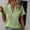 *Army Green, variant on ClodeEU Women's V Neck Short Sleeve Textured Blouse,Summer Casual Slim Top Army Green,Women's Plus L