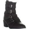 Womens CATHERINE Catherine Malandrino Patsy Buckle Ankle Boots, Black Pebble