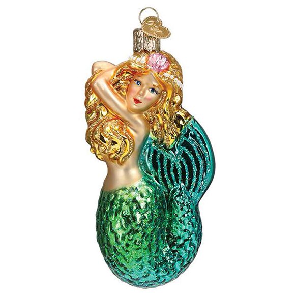 Old World Christmas Ornaments Seashell Mermaid Glass Blown Ornaments For Christmas Tree