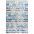 thumbnail image 4 of Beltran 4'x6' Abstract Watercolor Striped Area Rug, Washable Non Slip Low Pile Boho Rug, Pastel Multicolor Stain Resistant Rug for Living Room Bedroom, Blue, 4 of 8