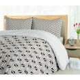 thumbnail image 5 of Ambesonne Modern Duvet Cover Sets, Retro Folk Effects Pattern, 2-King, Coconut and Black, 5 of 7