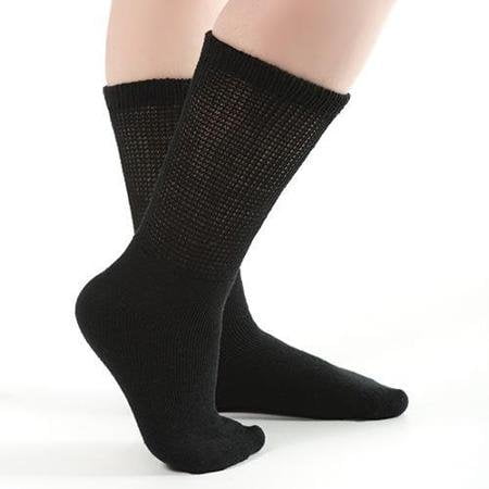 12 Pack of Diabetic Socks Men (11-13, Black)