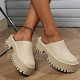 thumbnail image 5 of Womens Platform Mules Slip On Sandals Closed Toe Clogs Non-Slip Thick Sole Waterproof Slippers, 5 of 13