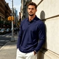 thumbnail image 5 of Sewkxo Men's Polo Shirt Long Sleeve Golf Shirts Lightweight Breathable Cool Shirts,Navy 2XL, 5 of 7