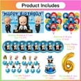 thumbnail image 2 of Boss Baby White Boy Balloons Party Supplies 6th Decor Tableware Birthday Cake Topper Decorations Banner Backdrop, 2 of 7