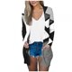 thumbnail image 2 of Cárdigan informal de manga larga con estampado para mujer, blusa holgada e informal de poliéster, 2 of 5