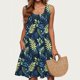 thumbnail image 5 of Vestido de Verano Casual de Mujer Impreso sin Mangas con Cuello en V Conjunto Superior, Imitación de Algodón Tirar Marco Suelto, 5 of 6