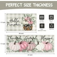 thumbnail image 3 of Fall Thanksgiving Pumpkin Kitchen Rugs Set of 2,Eucalyptus Buffalo Plaid Farmhouse Floor Mats and Rugs Non Skid Washable for Kitchen Home Decor (Pink 17"x47"+17"x30"), 3 of 6