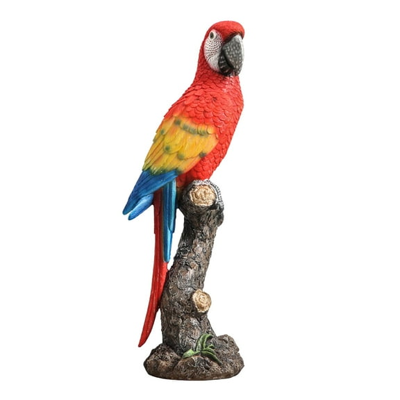 deevoka Parrot Figurine Cute Birthday Gift Animal Sculpture for Table Office Outdoor