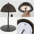 thumbnail image 5 of JONATHAN Y Tilly 12.75" Modern Coastal Indoor/Outdoor Wicker Shade Rechargeable/Cordless Dimmable Integrated LED Table Lamp, Dark Brown (Set of 2), JYL7169B-SET2, 5 of 7