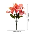 thumbnail image 3 of Artificial Hibiscus Flowers 5 Heads Silk Fake Flower Bouquet for Home Decor Living Room Table Vase Arrangement Pink, 3 of 7