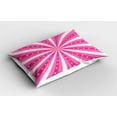thumbnail image 2 of Ambesonne Retro Pillow Sham 2 Pack, Bursting Stripes Stars, 36"x20", Hot Pink and Coral, 2 of 3
