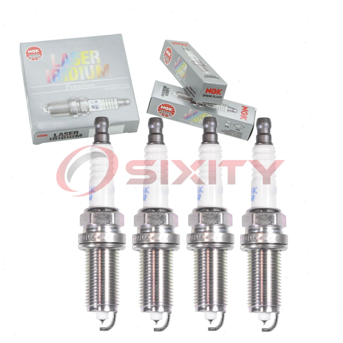 4 pc NGK 92145 Laser Iridium Spark Plugs for 6734 8162 9010 9055 9673 FR8SII33X FR8SPP30X REC10WMPB REC12WMPB5 Ignition Wire Secondary