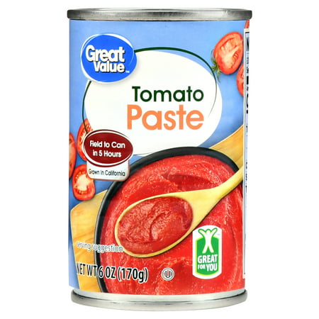 (4 Pack) Great Value Tomato Paste, 6 Oz