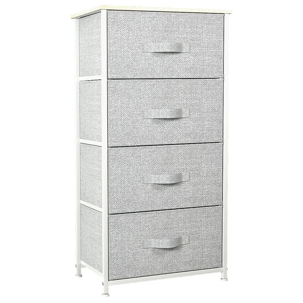 DWVO 4 Drawer Dresser Storage Unit Shelf Organizer Bins Chest Fabric