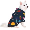 thumbnail image 2 of Goofa Space Cartoon Pattern Small Dog Sweater Hoodies Pet Grey Hooded Soft Fleece Sweatshirts with Pocket Fall Winter Puppy Cat Sweaters Warm Clothes-, 2 of 8