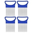 thumbnail image 1 of Juego de 4 piezas, soporte para cebollas, cortador de tomates, cortador de cebollas y verduras de acero inoxidable azul, 1 of 6
