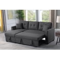 thumbnail image 2 of Alma Dark Grey Plush Upholstered Hidden Easy to Convert Pull-Out Multi-Purpose Sleeper Sofa for Living Room, Guest Room, Small Spaces, 2 of 6