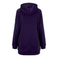 thumbnail image 6 of Women Sweatshirt Women's Solid Color Sweatshirt Women's Solid Color Zippered Hooded Longline Lined Streetwear Pullover Jacket, 6 of 6