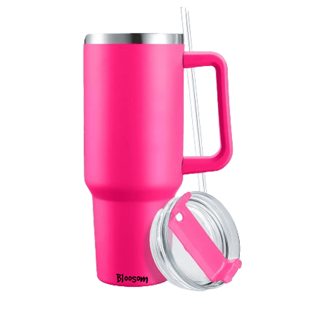 Vaso Bloosom Térmico De 40oz Acero Inoxidable Rosa Oscuro